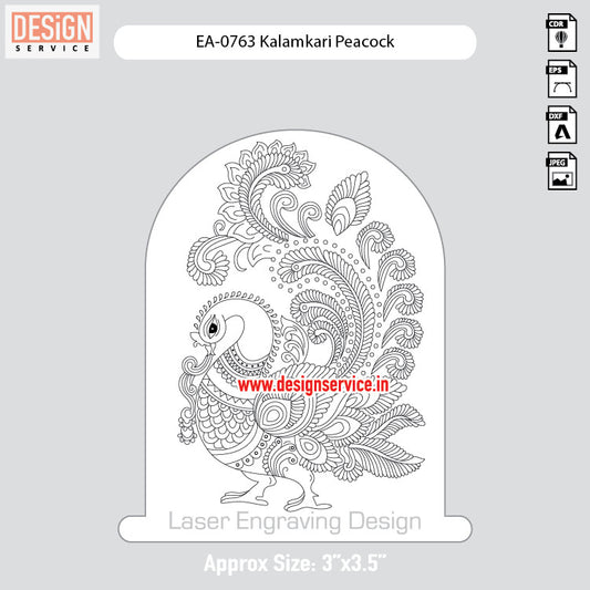 Engraving Design Kalamkari Peacock