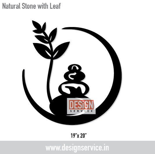 Natural Stone with Leaf Laser Cutting Design