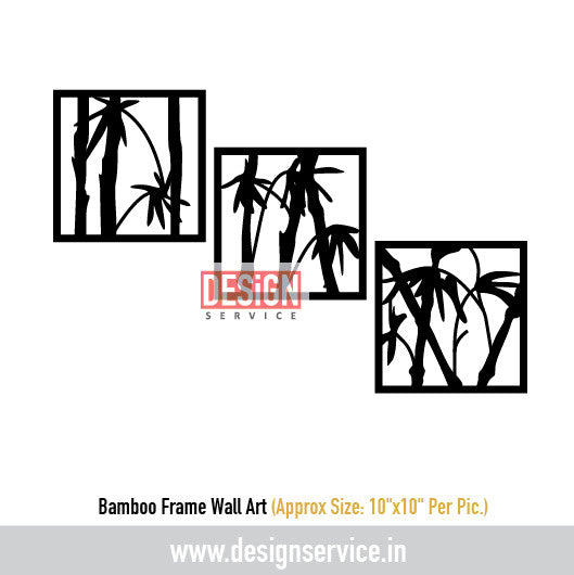 Bamboo Frame Wall Art Laser Cutting Design