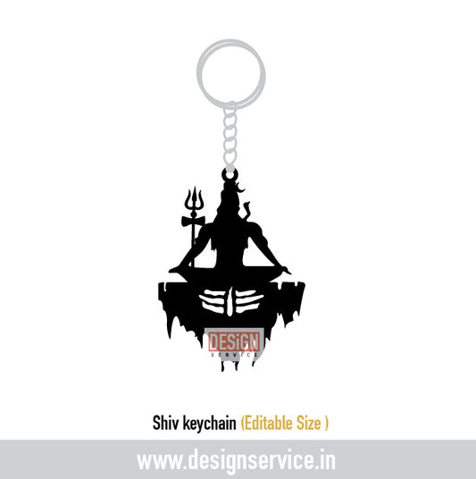 Shiv keychain Laser Cutting Design