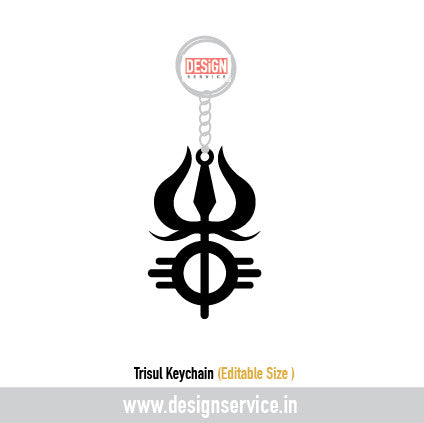 Trisul Keychain Laser Cutting Design