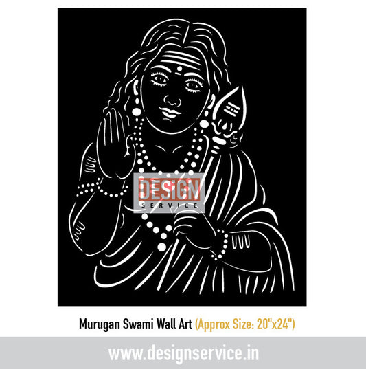 Murugan Swami Wall Art Laser Cutting Design