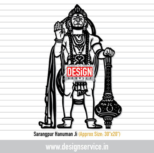 Sarangpur Hanuman Ji Wall Art Laser Cutting Design
