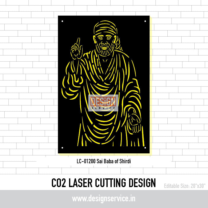 Sai Baba of Shirdi CO2 Laser Cutting Design