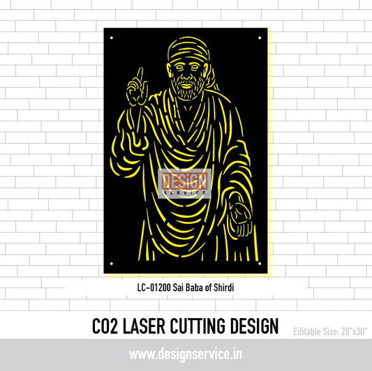 Sai Baba of Shirdi CO2 Laser Cutting Design