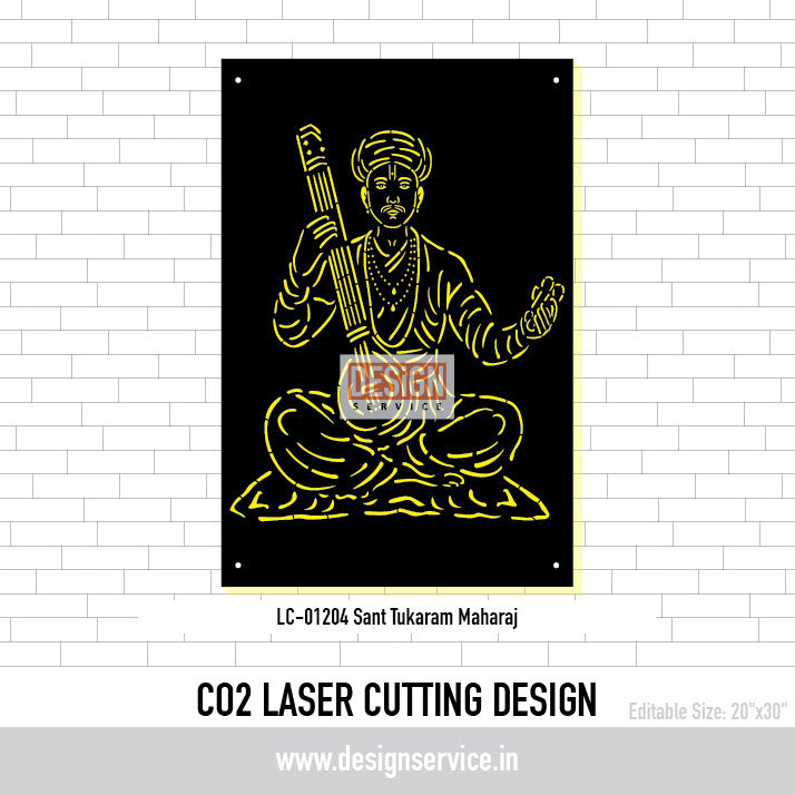 Sant Tukaram Maharaj CO2 Laser Cutting Design