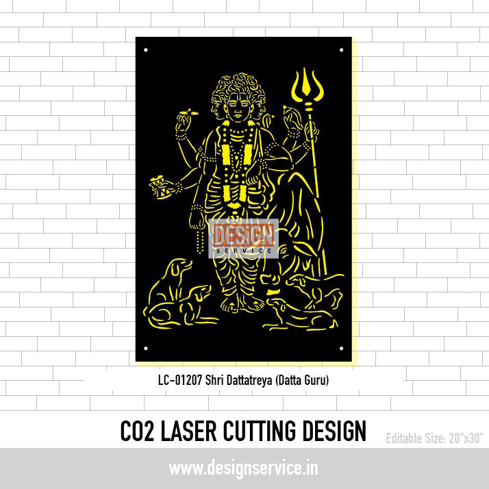 Shri Dattatreya (Datta Guru) Laser Cutting Design
