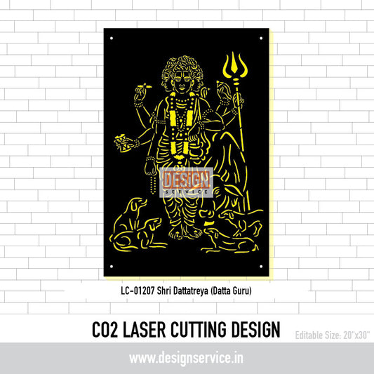 Shri Dattatreya (Datta Guru) Laser Cutting Design