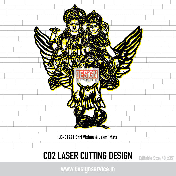 Shri Vishnu & Laxmi Mata Laser Cutting Design