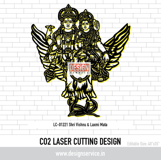 Shri Vishnu & Laxmi Mata Laser Cutting Design