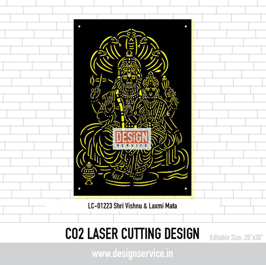 Shri Vishnu & Laxmi Mata Laser Cutting Design