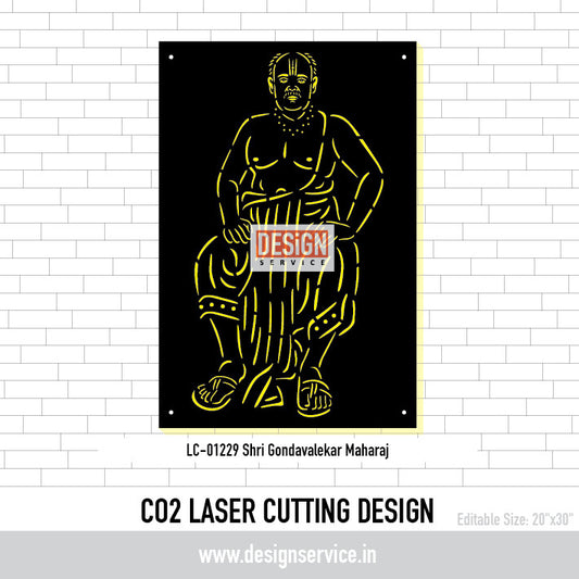 Shri Gondavalekar Maharaj Laser Cutting Design