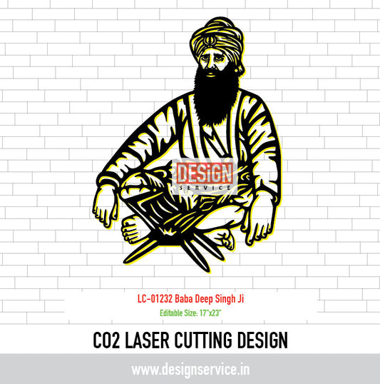 Laser Cutting Design Baba Deep Singh Ji