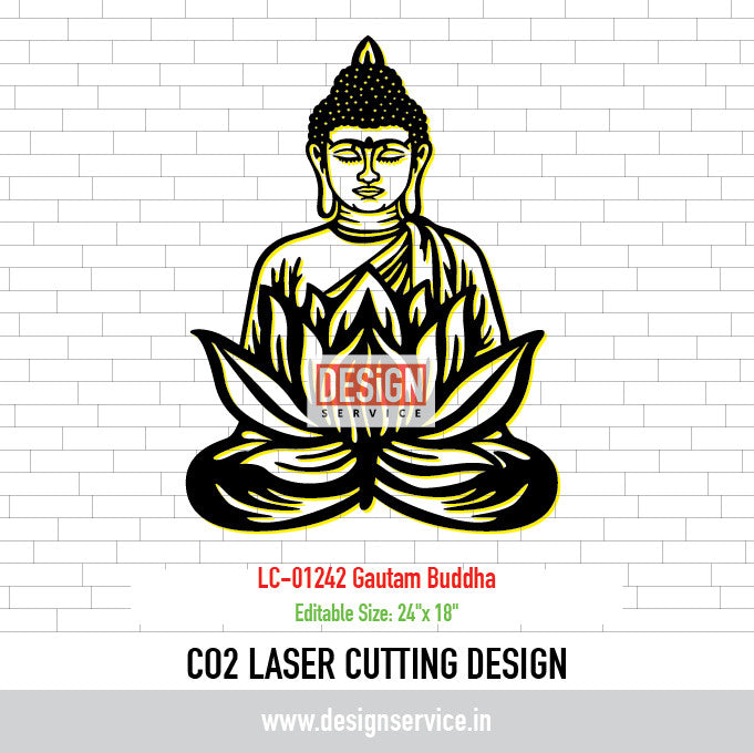 Laser Cutting Design Gautam Buddha