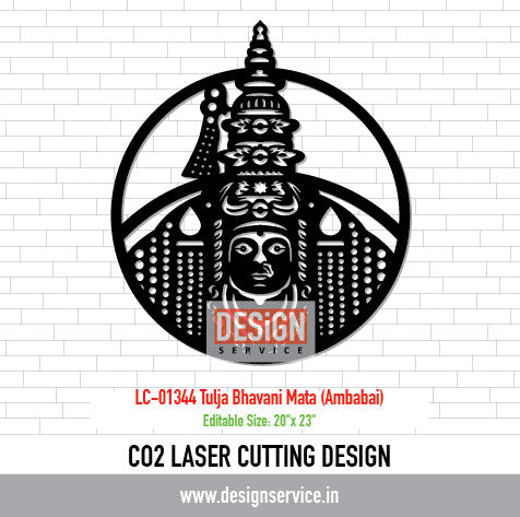 Laser Cutting Design Tulja Bhavani Mata (Ambabai)