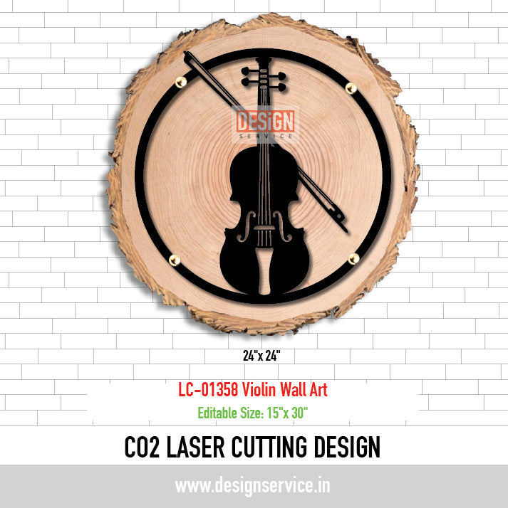 Laser Cutting Design Violin Wall Art