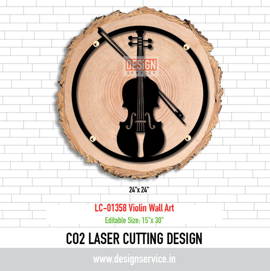Laser Cutting Design Violin Wall Art
