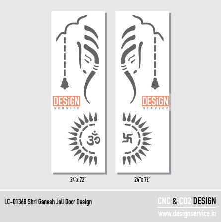 Laser Cutting Design Shri Ganesh Jali Door Design