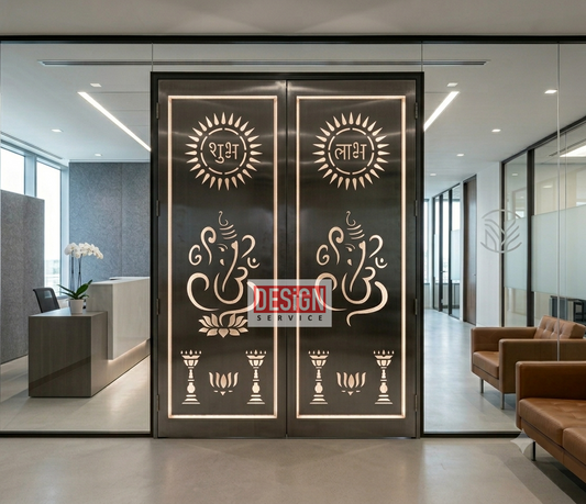 Laser Cutting Design Ganesh Jali Door Design