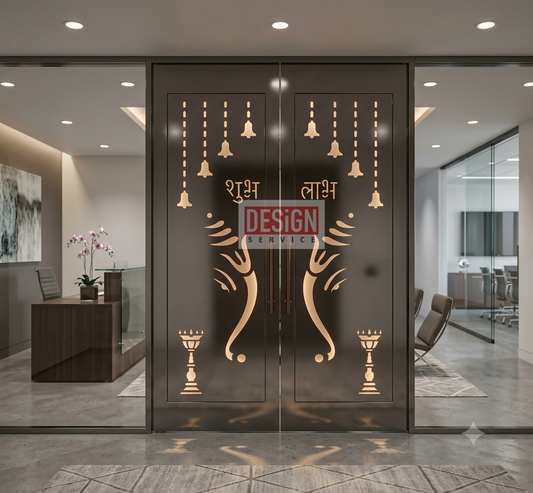 Laser Cutting Design Ganesh Jali Door Design