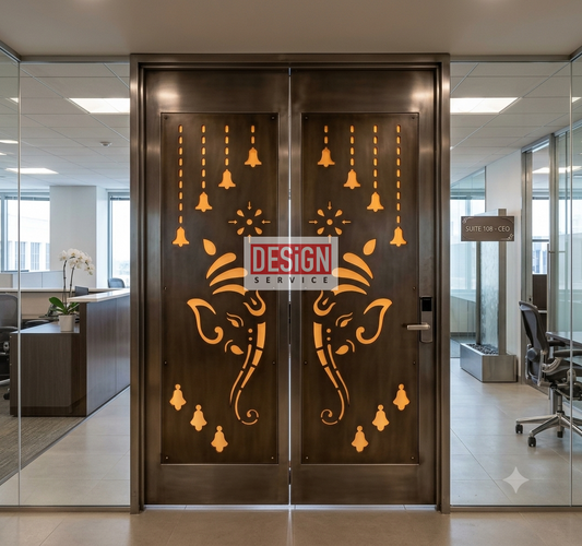 Laser Cutting Design Ganesh Jali Door Design