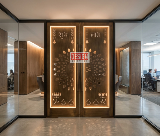 Laser Cutting Design Subh-Labh swami Jali Door Design