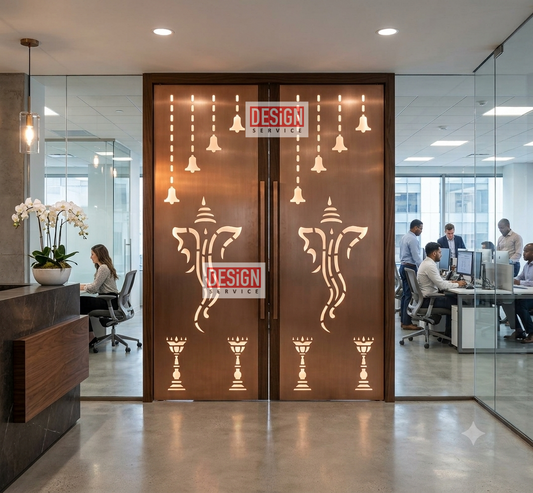 Laser Cutting Design Ganesh Jali Door Design