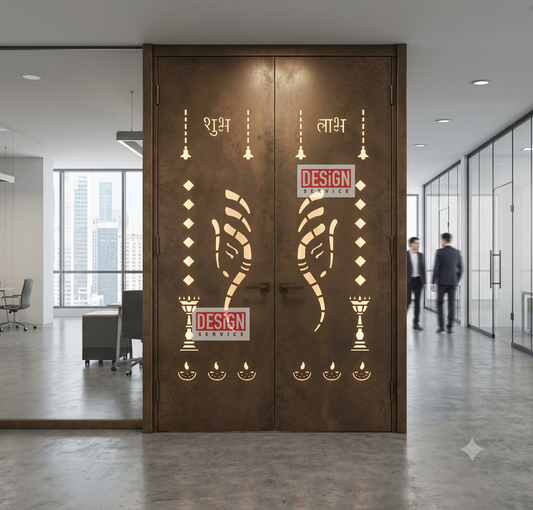 Laser Cutting Design Shri Ganesh Jali Door Design