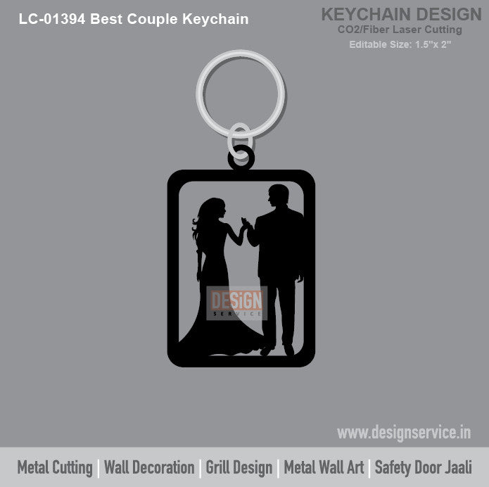 Best Couple Keychain Laser Cutting Design