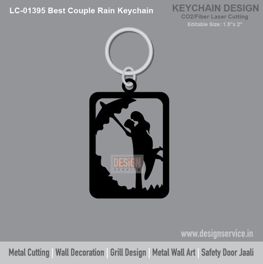 Best Couple Rain Keychain Laser Cutting Design