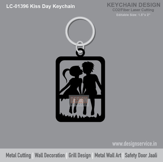 Kiss Day Keychain Laser Cutting Design