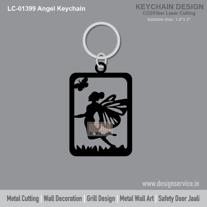 Angel Keychain Laser Cutting Design