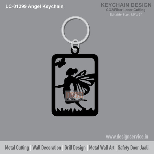 Angel Keychain Laser Cutting Design