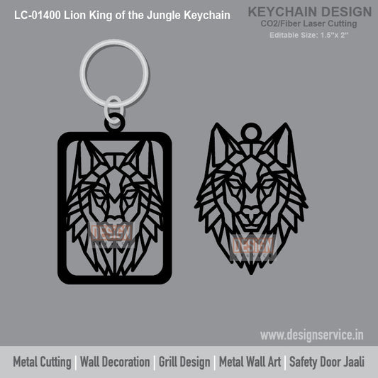 Lion King of the Jungle Keychain Laser Cutting Design