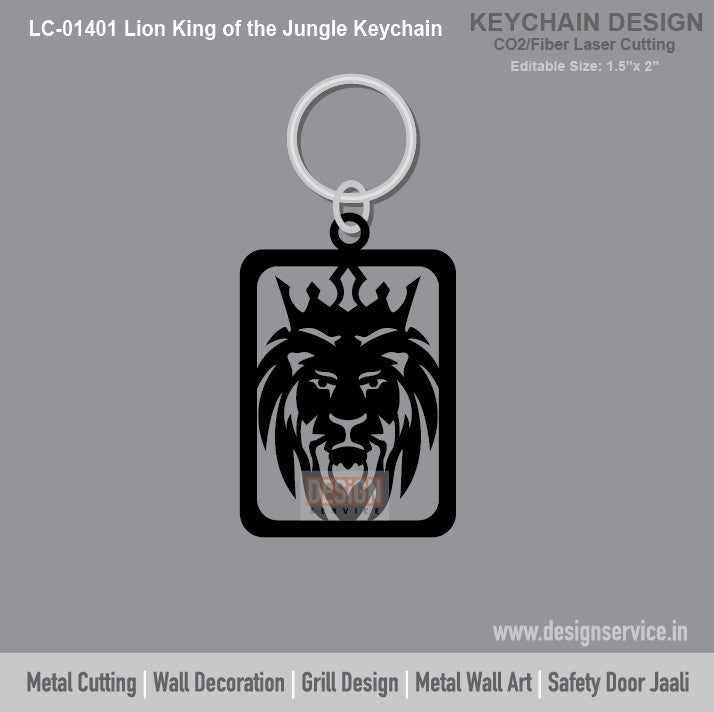 Lion King of the Jungle Keychain Laser Cutting Design