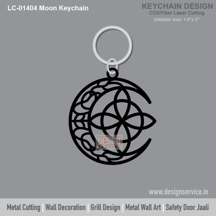Moon Keychain Laser Cutting Design