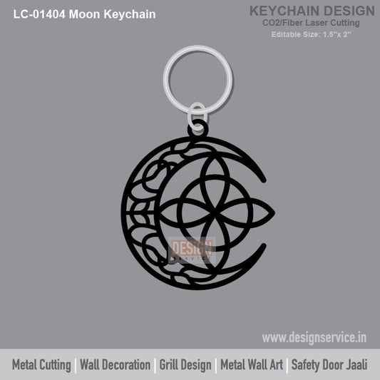 Moon Keychain Laser Cutting Design