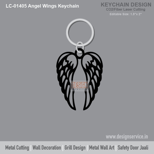 Angel Wings Keychain Laser Cutting Design