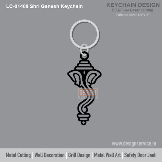 Shri Ganesh Keychain Laser Cutting Design