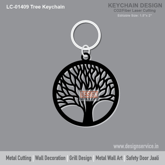Tree Keychain Laser Cutting Design