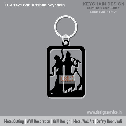 Shri Krishna Keychain Laser Cutting Design