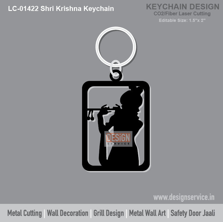 Shri Krishna Keychain Laser Cutting Design
