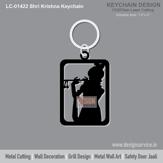Shri Krishna Keychain Laser Cutting Design