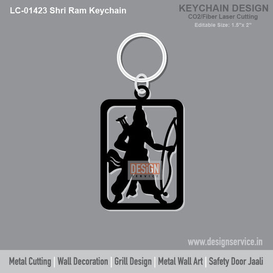 Shri Ram Keychain Laser Cutting Design