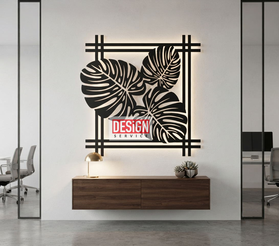 Monstera Leaf Laser Cutting Design