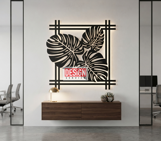 Monstera Leaf Laser Cutting Design