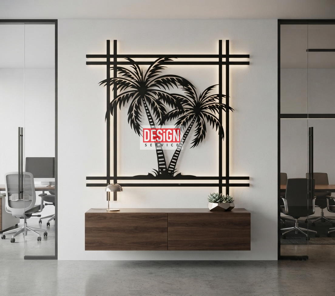 Coconut tree Laser Cutting Design