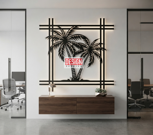 Coconut tree Laser Cutting Design