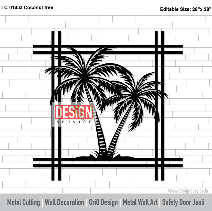 Coconut tree Laser Cutting Design
