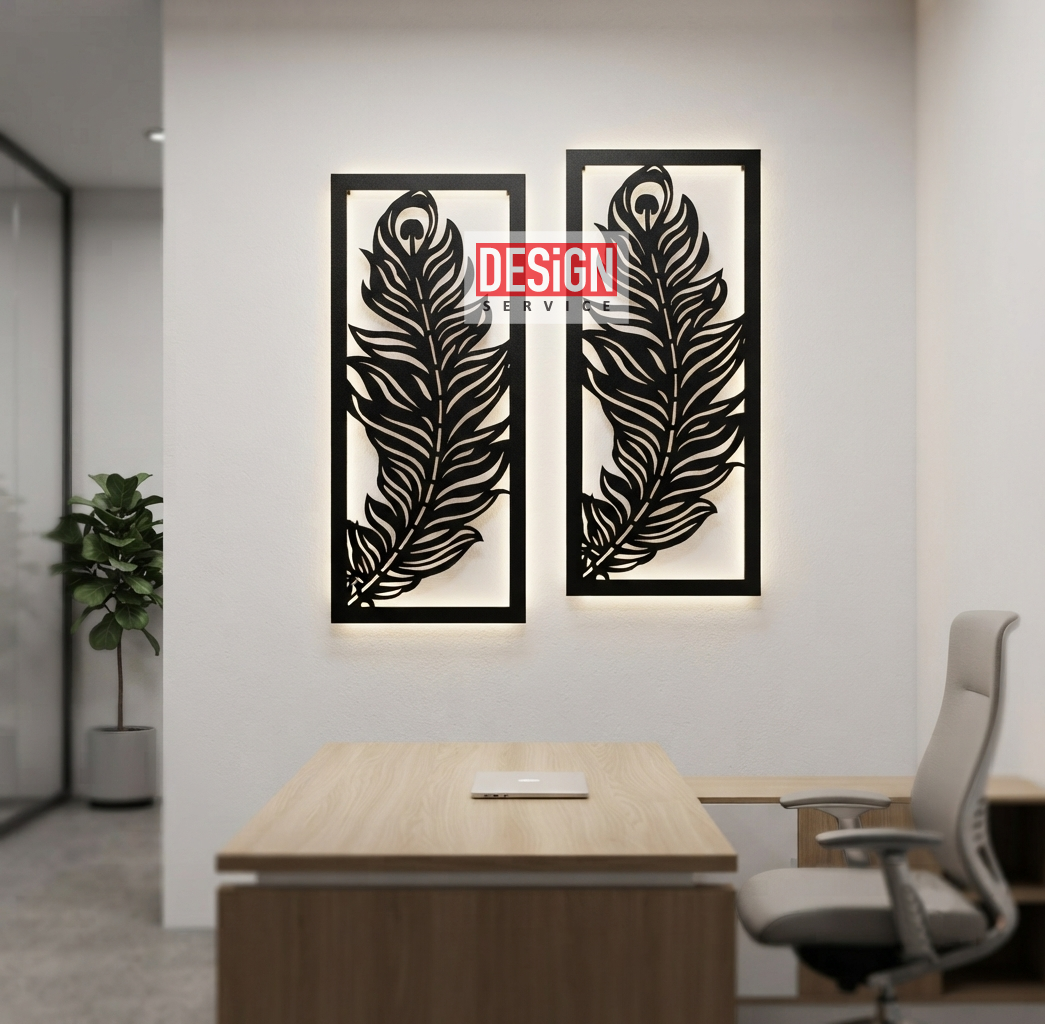 Peacock Feather Laser Cutting Design